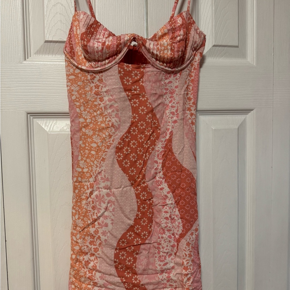 Elegant Floral Chemise in Pink and Orange